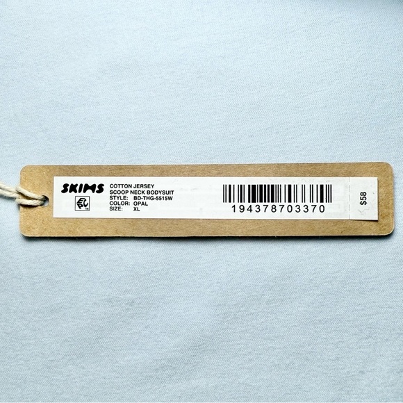 SKIMS Cotton Jersey Scoop Neck Bodysuit in Opal - Picture 5 of 7